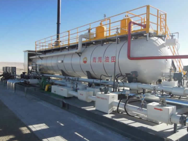 Oil gas water three-phase heating separation